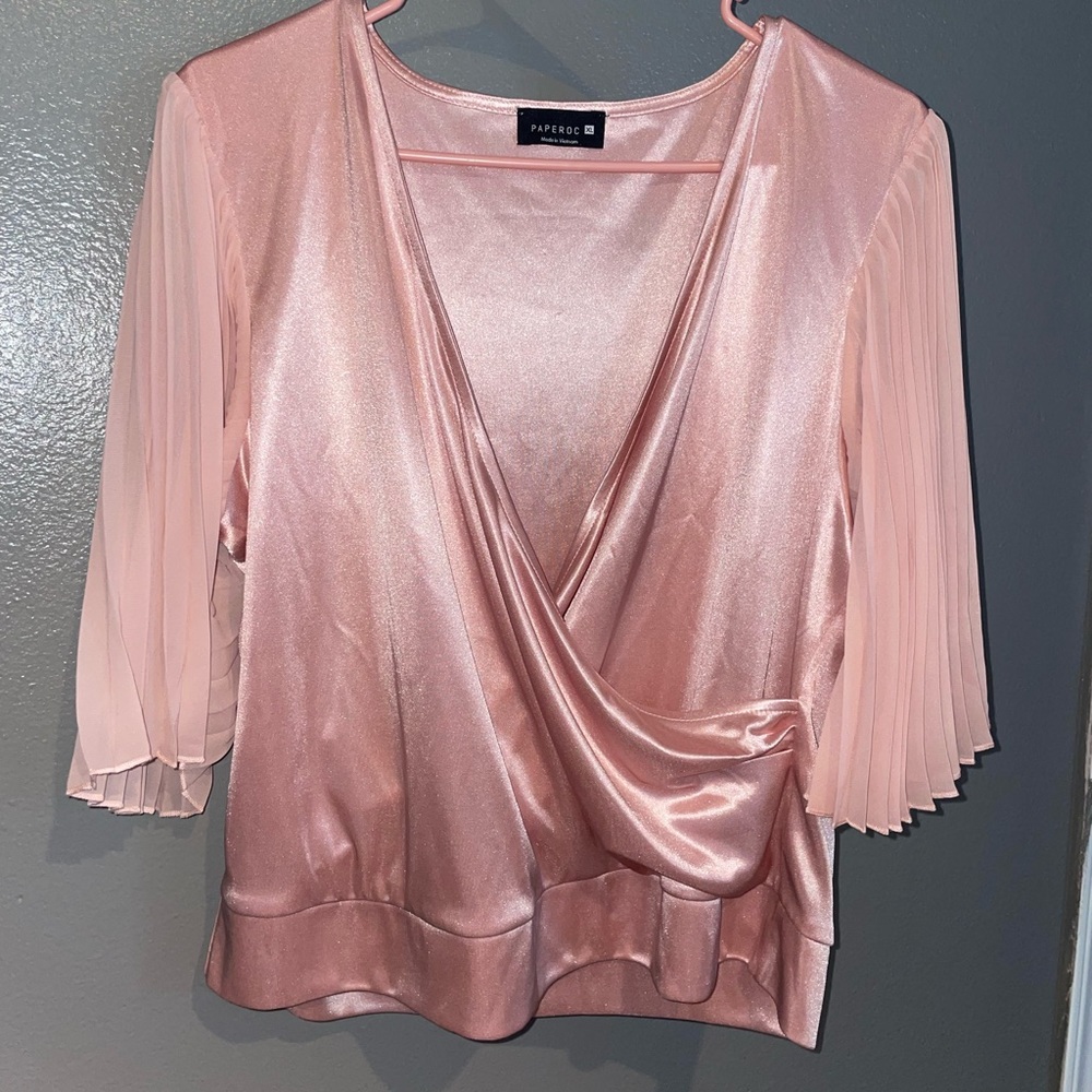 Pink silky shirt